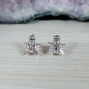 Housefly Stud Earrings, unisex